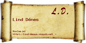 Lind Dénes névjegykártya